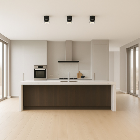 Oberflächenmontage HALOGEN Spot Tuba ARISA GU10 LUMILED Rund Schwarz 80 mm