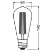 E27 ST64 LED Lampen 11W = 42W 500lm 1800K Warm 320° OSRAM Vintage 1906 Filament