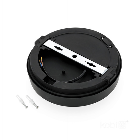 LED-Badezimmer-Deckenleuchte Aufputz 12W 1140lm 4000K 120° Schwarz IP65 Nairos Kobi