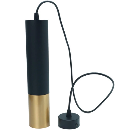 Deckenhängelampe 1xGU10 CIRUS Überhang Tuba Schwarz-Gold 29cm