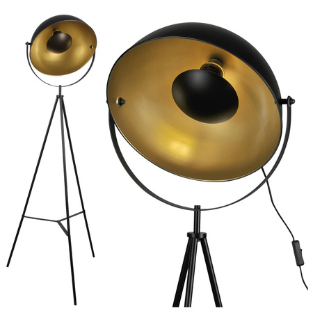 Sanico Goldlux E27 Schwarz Gold Matilda Stehleuchte