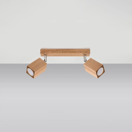 Deckenleuchte KEKE 2xGU10 Reflektor Halogen Leuchte 30cm Eiche SOLLUX