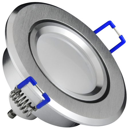 SUN OLAL Deckeneinbauleuchte silber gebürstetes Aluminium GOLDLUX (Polux) + LED GU10 3,5 W