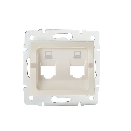 RJ45 Internet Steckdosenadapter Quadratisch Beige LOGI Kanlux