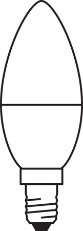 LED-Lampe B35 E14 Kerze 4.9W = 40W 470lm 6500K Kalt 220° Osram