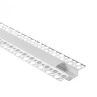 Aluminium LED-Profil für Gipskarton REGIPS breit bündig eloxiert 2m mit milchigem Diffusor für LED-Streifen + Kappen Ecolight GPS Serie