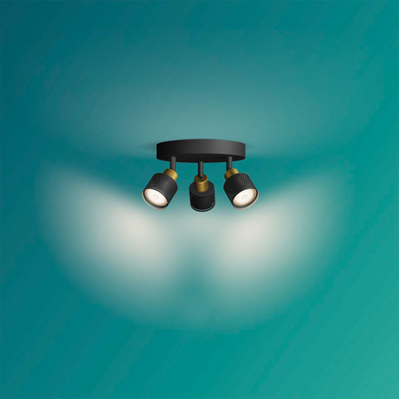 Reflektor-Deckenleuchte 3x GU10 Schwarz-Kupfer Niall Philips