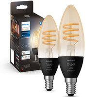 2PAK LED-Glühbirne Kerze E14 B40 4.6W CCT PHILIPS HUE Weiß & Ambiance Filament Bluetooth Zigbee