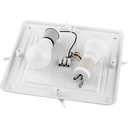 Decken-LED-Leuchte Decken- und Wandleuchte quadratisch Schwarz 2 xE27 IP44