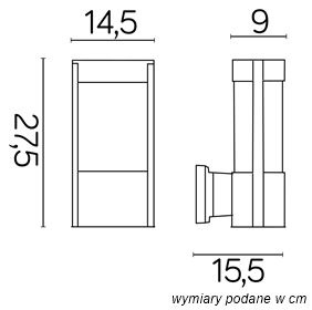 Außengarten-Fassadenlampe LED-WANDLAMPE ELIS TY 0651 BL E27 Su-Ma