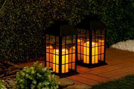 LED-Solar-Gartenlaterne Hängelaterne 32cm Schwarz