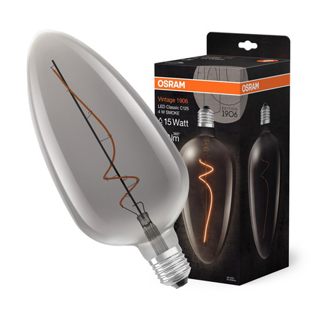 Dekorative LED-Lampe E27 4W = 15W 140lm 1800K Warm 300° Smoke Dimmbar Vintage 1906 Osram