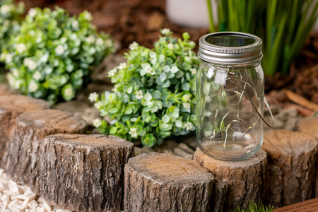 LED Laterne Solar Garten Krug hängend Glas