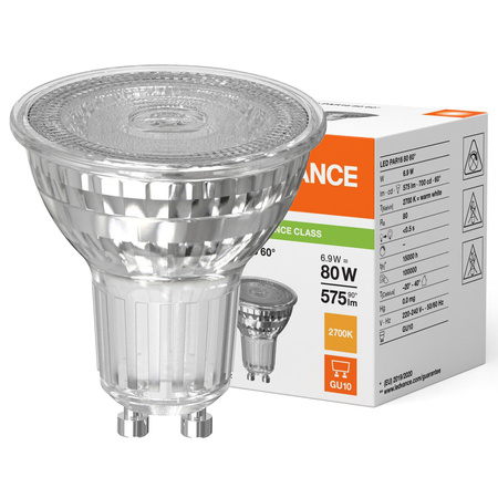 LED Lampen PAR16 GU10 6.9W = 80W 575lm 2700K Warmweiß 60° LEDVANCE