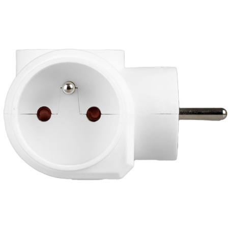 Elektrischer Netzverteiler 1x Euro 2P + 2x 2P+0 Dieb 3 Steckdosen mit Erde VAYOX