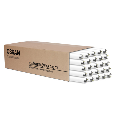 25x G13 T8 58W 5000lm 3000K Warm 1500mm OSRAM Leuchtstofflampe