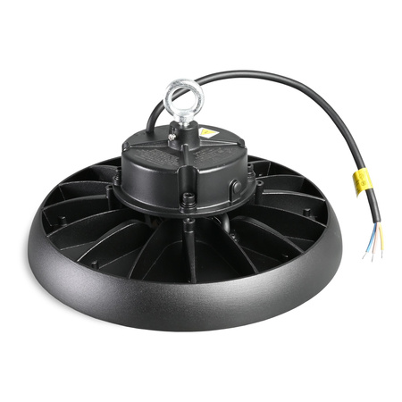 High Bay 150W 25000lm 5000K Neutral 90° Schwarz Pendel LED Industrie Lampe IP65 Videx