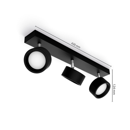 LED-Reflektor-Deckenleuchte 16,5 W 1650 lm 2700 K Schwarz Bruder Philips