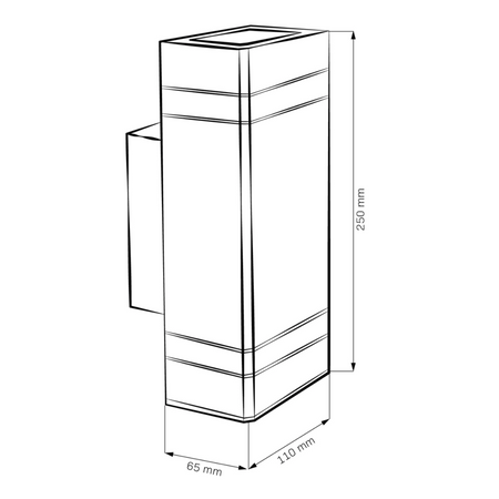 Auf- und absteigende Gartenwandleuchte Gilbert 2xGU10 Y218 Ip44 GOLDLUX (Polux) schwarz