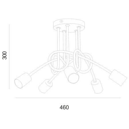 CAMILLA 5xE27 Weiß Loft-Deckenleuchte LM-5.79 Lamkur