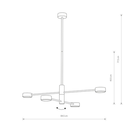 ORBIT IV 7945 Deckenleuchte Nowodvorski Schwarz 4xGX53 Kronleuchter Modern