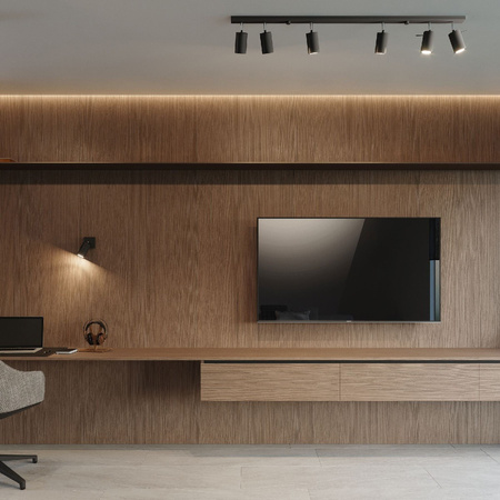 Wandanbauleuchte RING GU10 Reflektor Beweglich Minimalistisch Schwarz SOLLUX