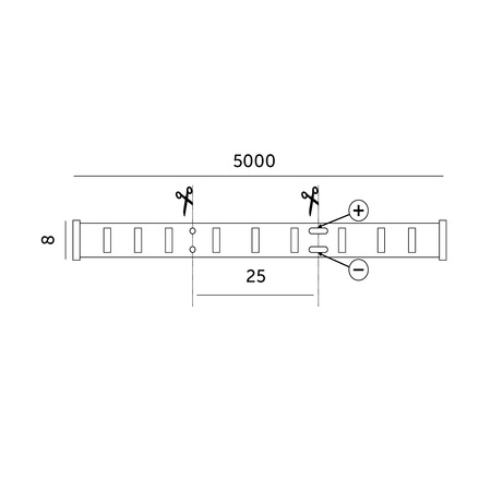 LED-Streifen für den Außenbereich 5W 475lm 4000K Neutral 1600LED 12V 5m IP65 CRI90 Tramo Premium Kobi