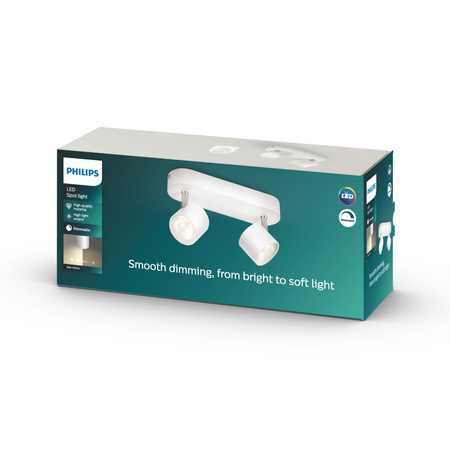 LED STAR Deckenleuchte 2x 4.5W 2700K Dimmbarer Reflektor Leuchte Beweglich Weiß PHILIPS