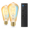 2x LED-Glühbirne E27 ST64 7W = 50W + Pilot Glühfaden Amber SMART WiFi WiZ
