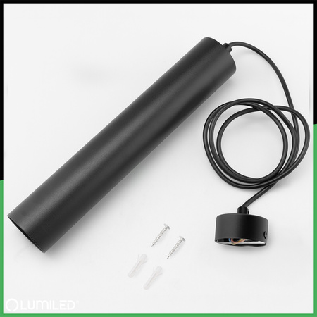 Hängelampe 29cm Reflektor GU10 LED SOPLO Schwarz LUMILED