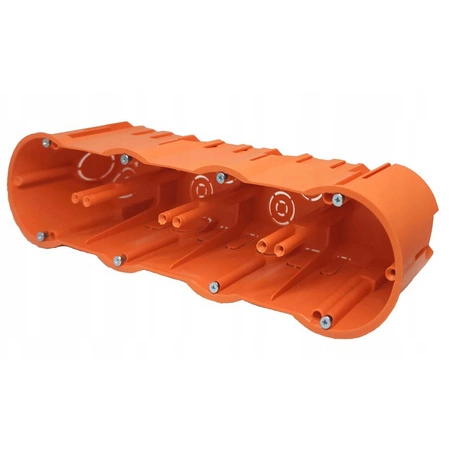 Vierfach tiefer Elektro-Einbaukasten 4x68 mit PAWBOL-Schrauben