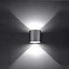 Wandleuchte Wandleuchte ORBIS 1 G9 Rohr oben/unten Minimalistisch Grau SOLLUX