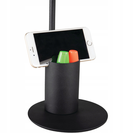 Schulnachttisch-Schreibtischlampe + Organizer Raibo E27 5W Schwarz KANLUX