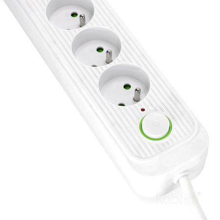 Verlängerungskabel CONNECTO 4x230V 3m 4GN Fehlerstromschutzschalter 4xUSB Weiß Kobi