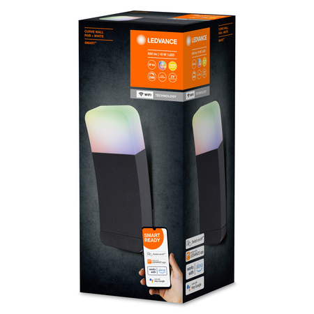 SMART LED Wandleuchte 9W RGB+W Dunkelgrau SMART+ WiFi CURVE LEDVANCE