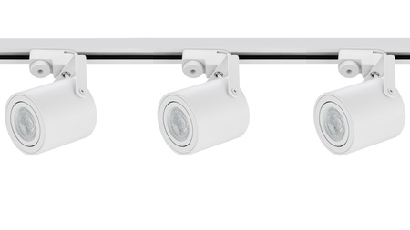Beleuchtung Stromschienenset 1,5m + 3x LED Stromschienenstrahler GU10Weiß matt
