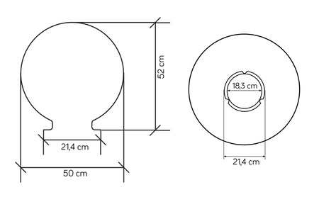 Gartenlampenschirm für den Außenbereich KULA G-500 OP 50 cm Su-Ma