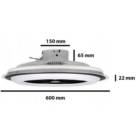PLAFON LED RODOS FAN Deckenleuchte 72W 2700K-6500K schwarz + Fernbedienung