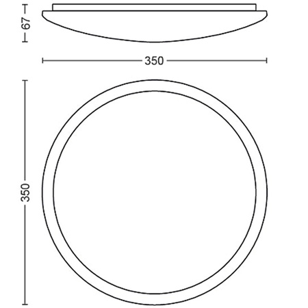LED-Deckenleuchte 18W 4000K Weiß 35cm PHILIPS CAVANAL 40K