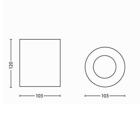 Aufputz-LED-GU10-Leuchte Philips myLiving PIllar Black 56330/30/PN