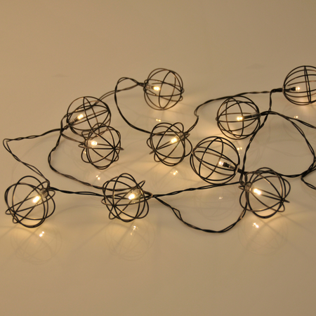 Batteriebetriebene LED-Gartengirlande 2,1 m betrieben mit 2xAA VIBORG-Batterien Schwarz GOLDLUX (Polux)