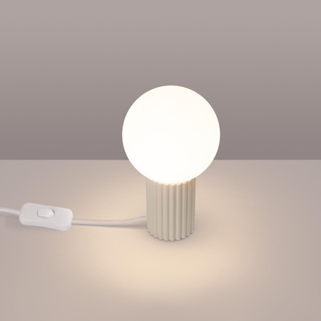 Tisch Tischlampe G9 Rund Beige Modern Matt Halo Sollux