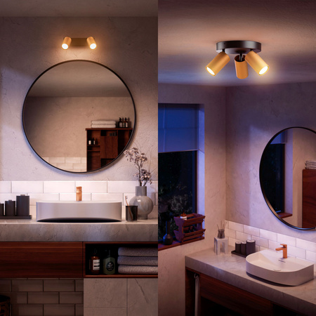 Wandlampe GU10 Wandlampe IP44 Kupfer-Schwarz Kosipo Philips