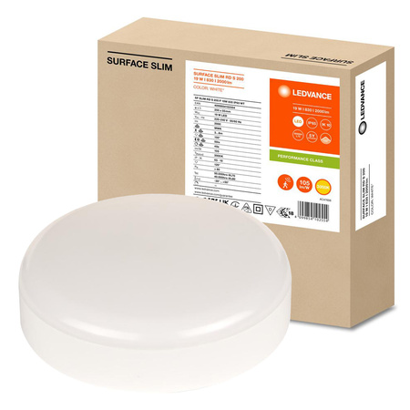 Plafond LED-Deckenleuchte 19W 2000lm 3000K Warm mit Dämmerung Bewegungssensor Aufputz Weiß 20cm Oberfläche Ledvance