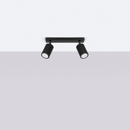 Tuba Spot Reflektor Deckenleuchte 2x GU10 Schwarz Carbon Deep Space SL.1580 Sollux