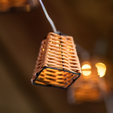 Solar Garten Girlande 10x LED Korb 2m Dekorative Lampen