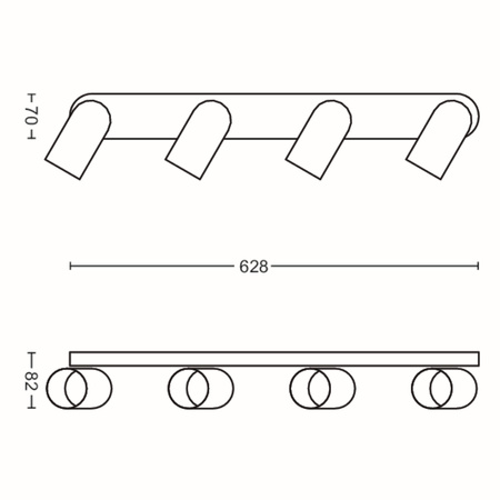 LED PONGEE Deckenleuchte 4x GU10 Reflektor bewegliche Leuchte Weiß PHILIPS