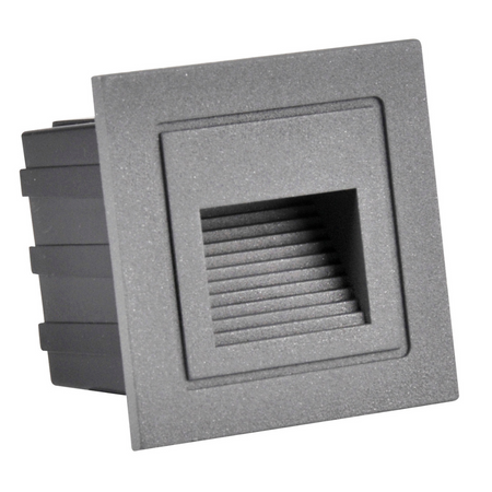 LED-Garten-Treppeneinbauleuchte 3W 20lm IP44 4000K grau Q6 GOLDLUX (Polux)