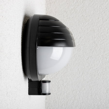 FRODA Gartenwandleuchte E27 IP44 mit PIR-Sensor Schwarz