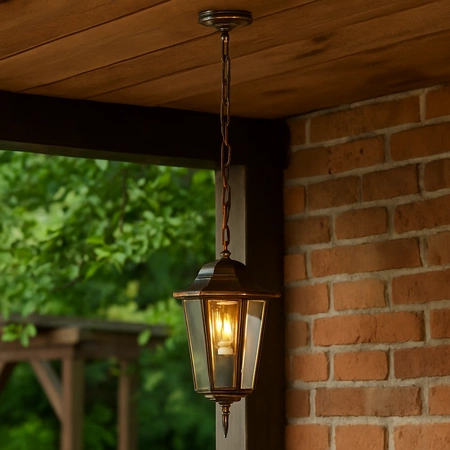 Hängende Gartenlampe E27, Hängende Gartenlaterne Patina BELLIS LUMILED